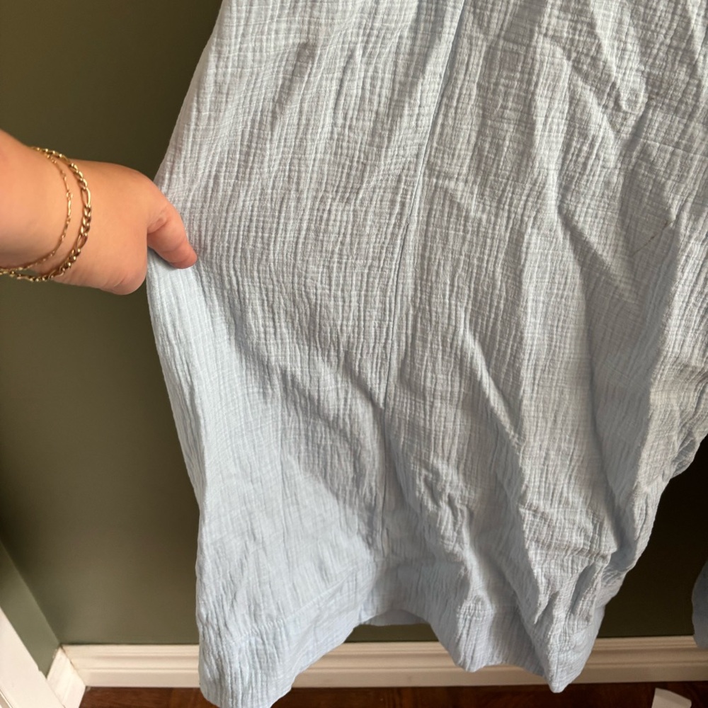 181.) NWOT / SHEIN / Very Wide Leg / Light Blue / Jumpsuit - Picture 2 of 9